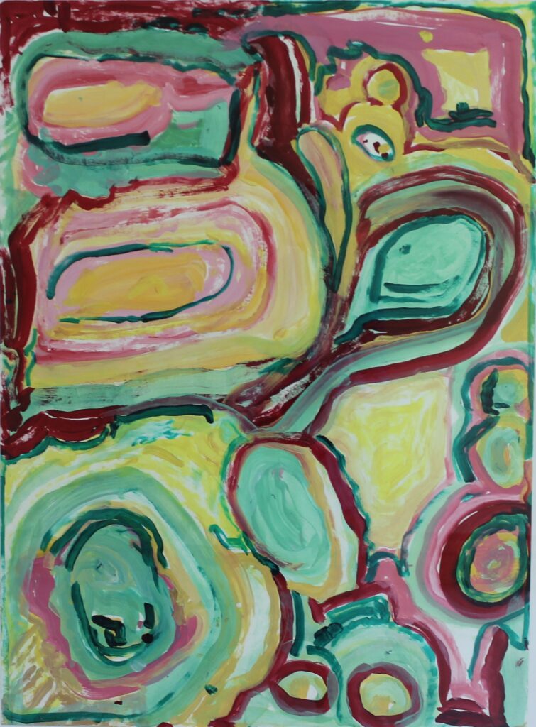 art at reception celebrating the artwork of Kendal at Hanover residents living with Alzheimer’s or another type of dementia.