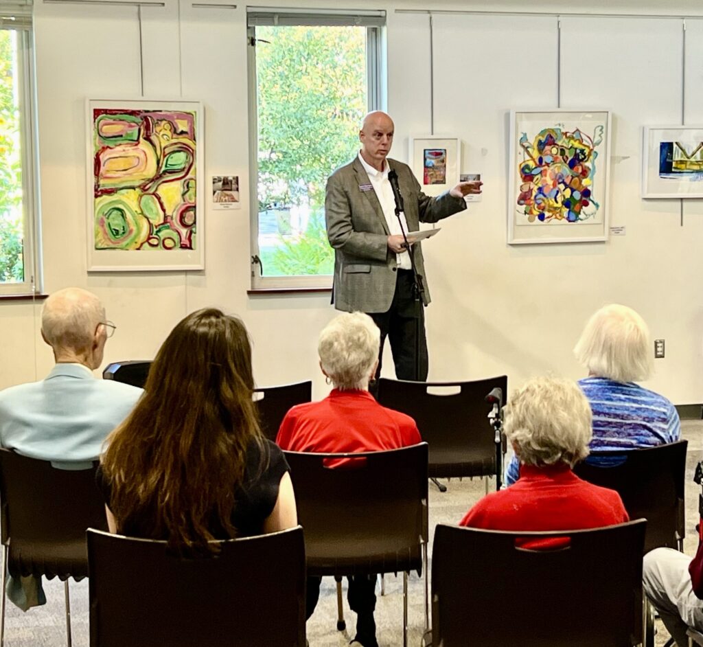 reception celebrating the artwork of Kendal at Hanover residents living with Alzheimer’s or another type of dementia.